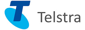 Telstra logo featuring the brand name—client of renowned Scott Dutton keynote speaker Australia.