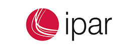 Logo featuring a red circle with white curved lines on the left, next to the word ipar in black lowercase letters on a white background—ideal for Scott Dutton keynote speaker Australia branding.