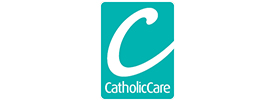 CatholicCare logo featuring a large white C on a teal background, with the word CatholicCare written below in white—captured during a Scott Dutton keynote speaker Australia event.